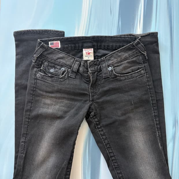 true religion lowrise black jeans