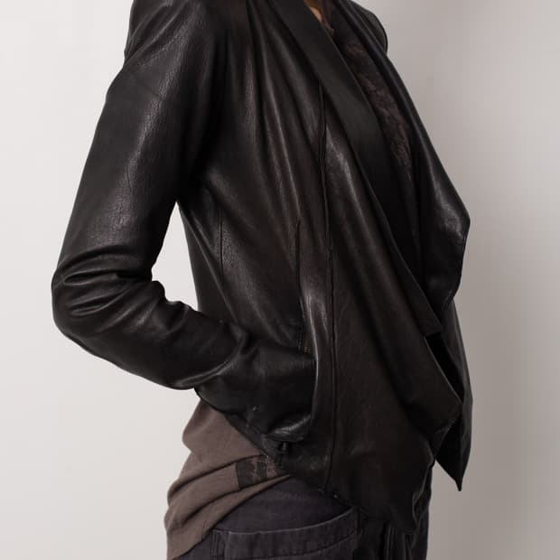 HELMUT LANG ASYMMETRICAL LEATHER JACKET
