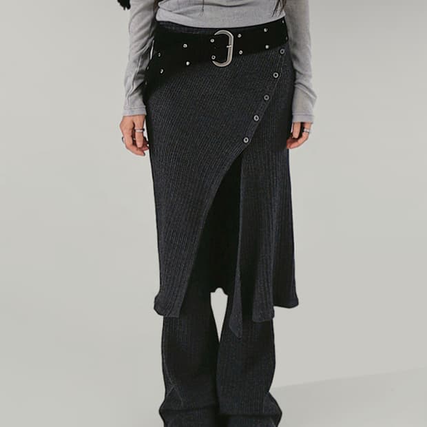 레이어드 스커트 팬츠