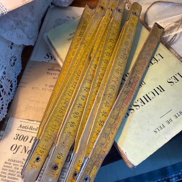 유럽 빈티지 우드 접이식 자 (폴딩 룰러) 2가지