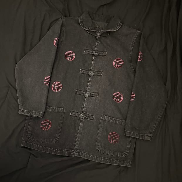 빈티지 쿵푸 가먼트워시 데님 자켓