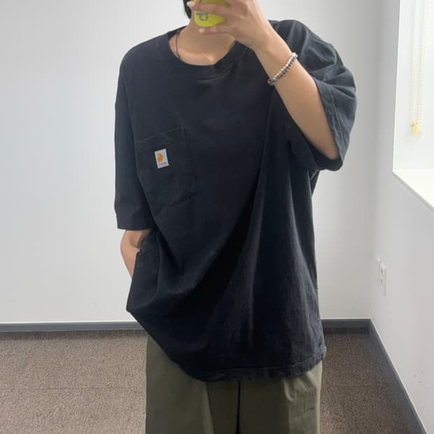 Carhartt 칼하트 원포켓 블랙 반팔