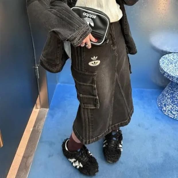 아디다스 카고 데님 스커트 24