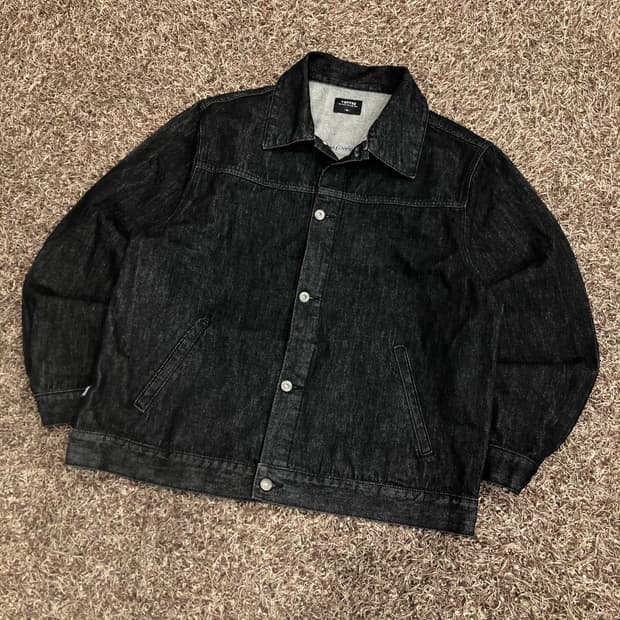 토피 블랙 데님 자켓