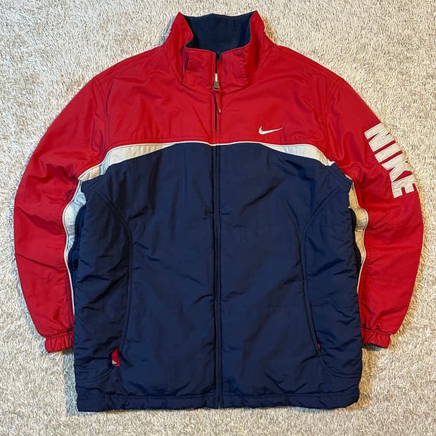 00's 나이키 올드스쿨 스우시 리버시블 배색 점퍼 자켓