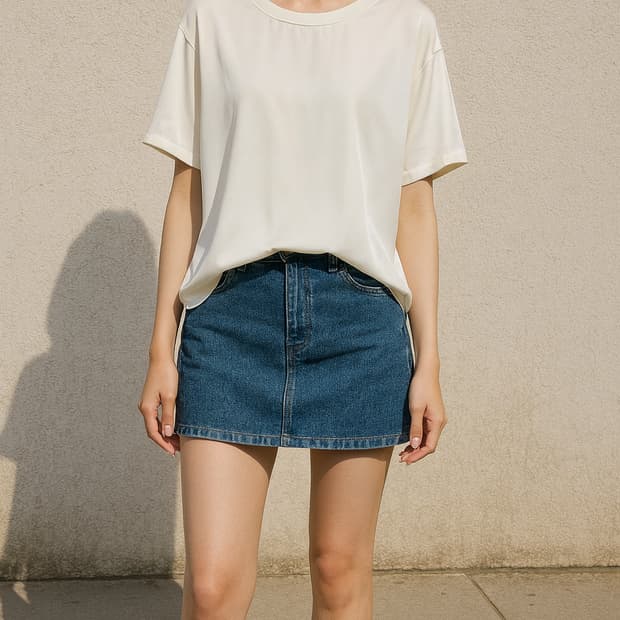 띠어리 Theory 아이보리 실크 반팔_S