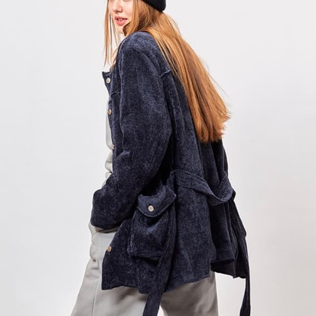 마뗑킴 코듀로이 자켓 네이비