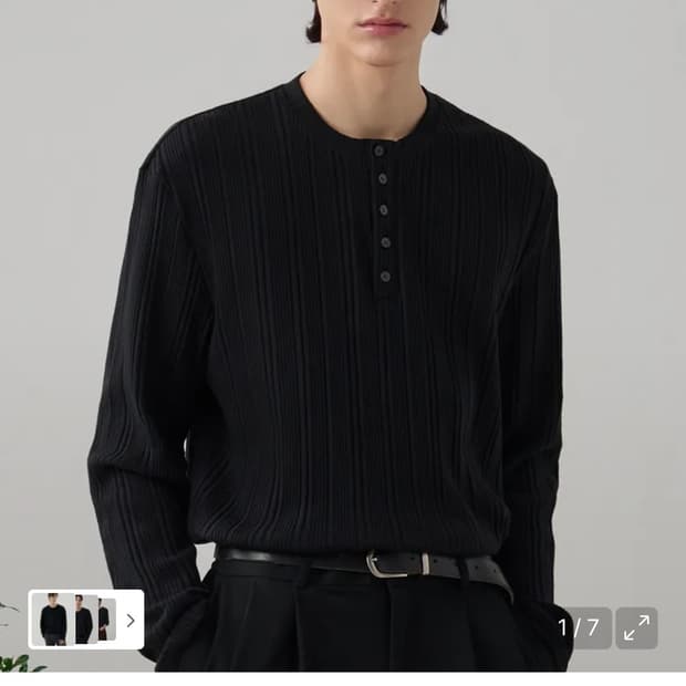 (XL) 드로우핏 리브드 헨리넥 티셔츠 [BLACK] 판매