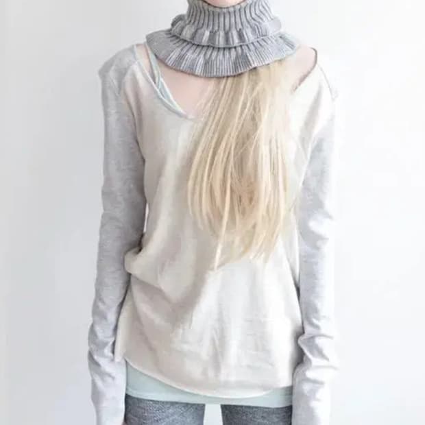 shoulder pad coloring top (melange)