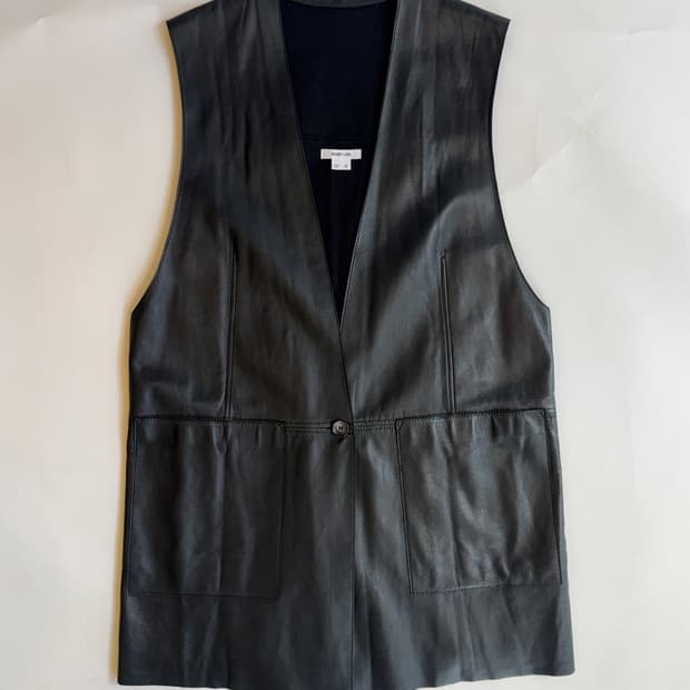 HELMUT LANG LEATHER PANEL VEST