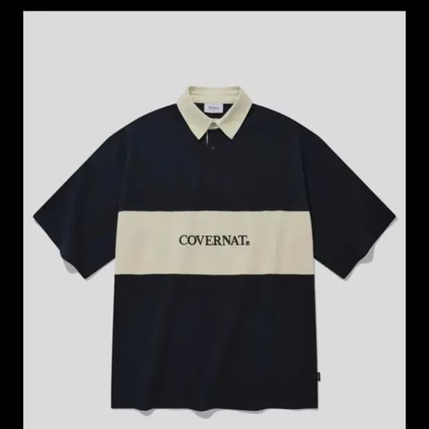 럭비 오버핏 티셔츠 네이비