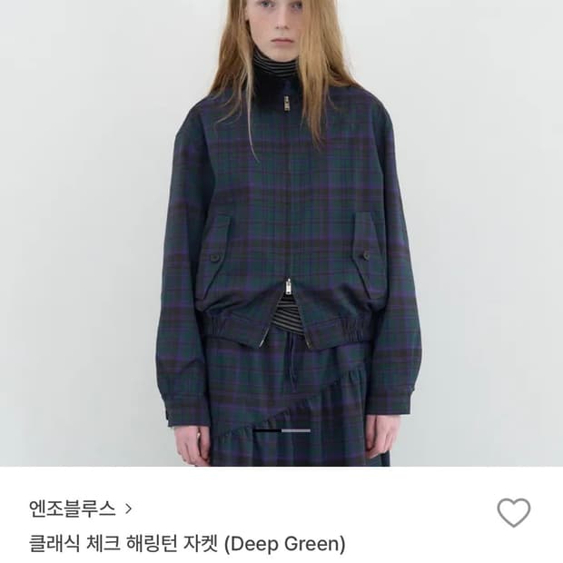 ENZO BLUES 클래식 체크 해링턴 자켓