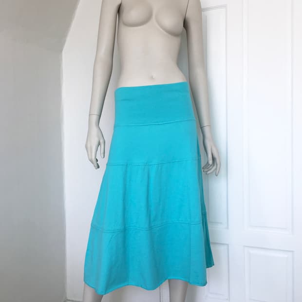 Mint Y2K Tiered Maxi Skirt