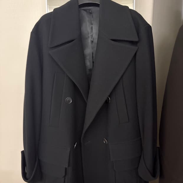 준지 17fw 캐시미어 혼방 무스탕 더블코트