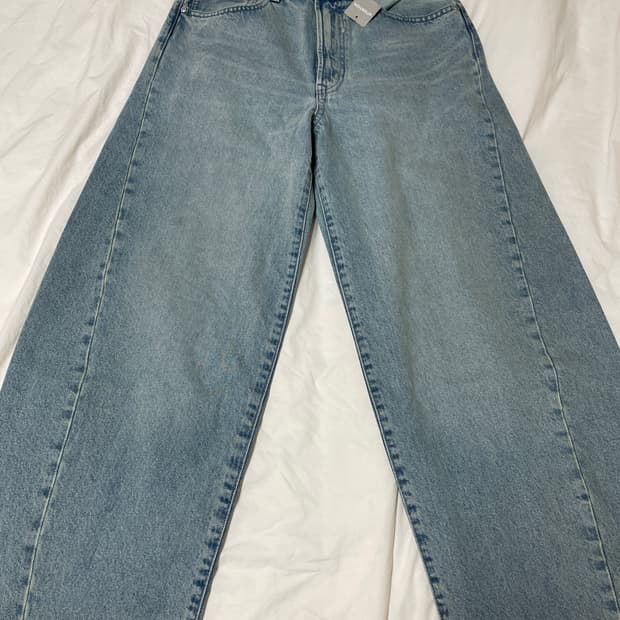 GU 지유 배럴 레그 진 청바지 새제품 30인치 연청