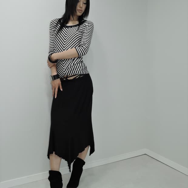 Studded Stripe Sleeve Top