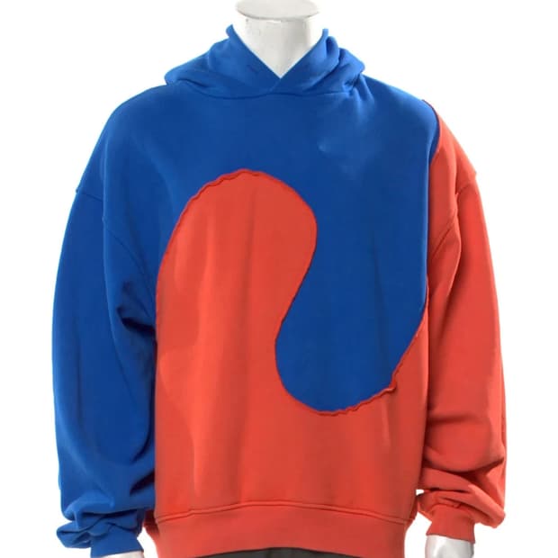 ERL 이알엘 스와이프 플리스 후디 블루 오렌지