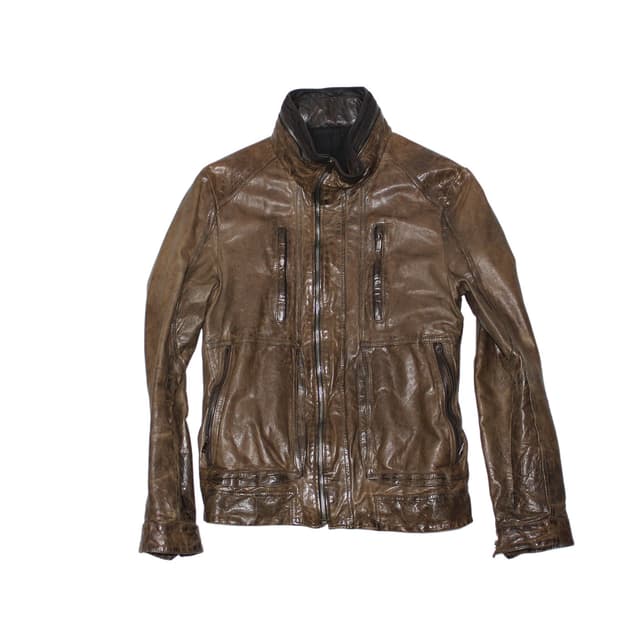 Solid Homme 솔리드옴므 하이넥 히든 후드 레더 자켓