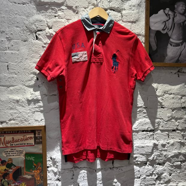 폴로 빅포니 데님카라 성조기 카라티셔츠