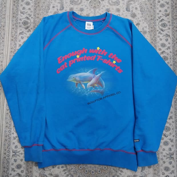 sculptor 돌고래 프린팅 맨투맨 티셔츠 M