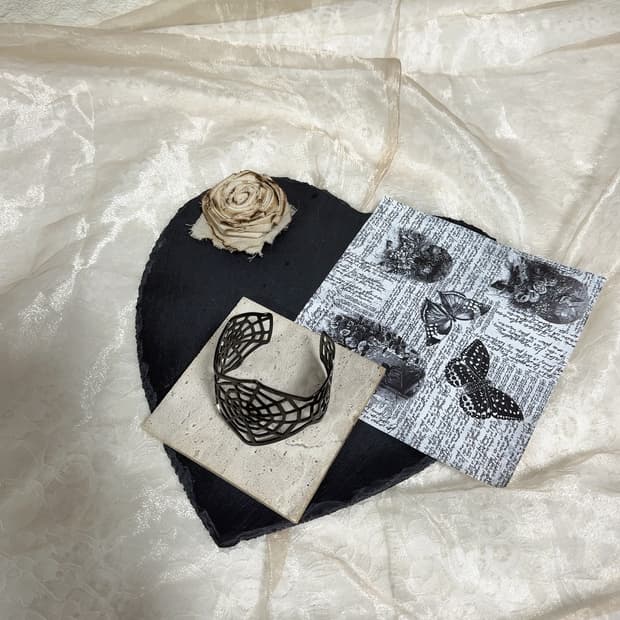 빈티지 고딕 거미줄 오픈 팔찌