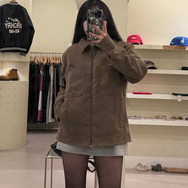 마인드브릿지 스웨이드 블루종 자켓 U1446