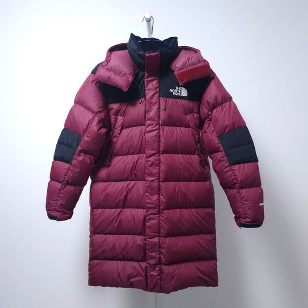 노스페이스 버건디 롱패딩 95