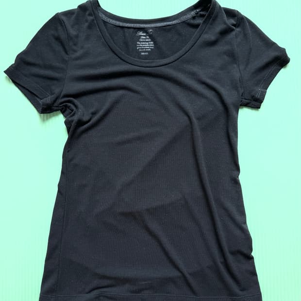 black round neck tee 빈티지 반팔 딱붙 슬림 y2k