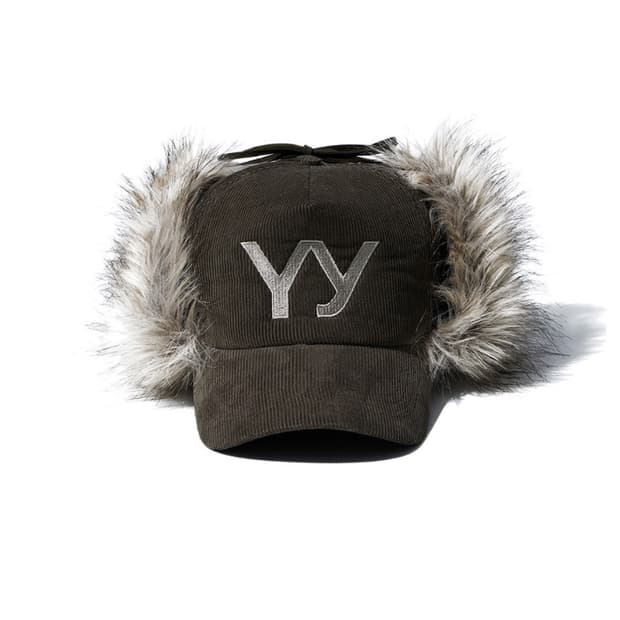 OPEN YY FAUX FUR CORDUROY EARFLAP CAP