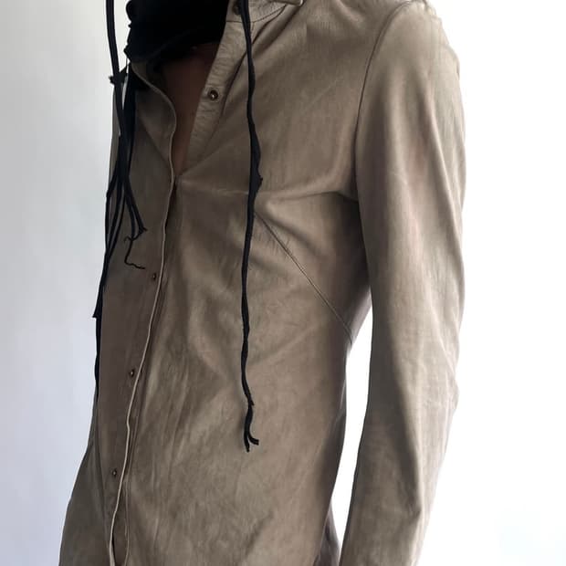 isaac sellam long leather shirt