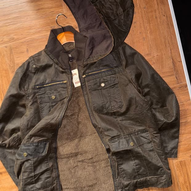 게스 헌팅 왁스자켓 