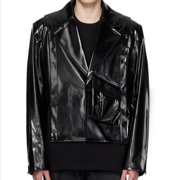 펑첸왕 비대칭 크롭 자켓