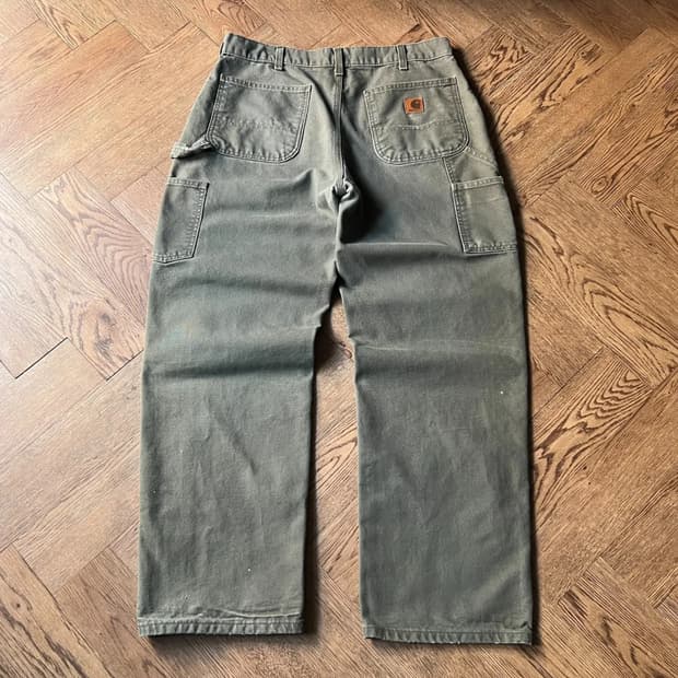 [34]칼하트 USA 빈티지 워싱 모스그린 싱글니 카펜터 워크 팬츠