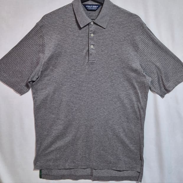 오버핏 S ) 폴로 골프 그레이 스트라이프 PK 반팔티
