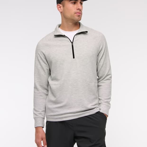 아베크롬비 YPB 남성 와플 하프 집업 XS