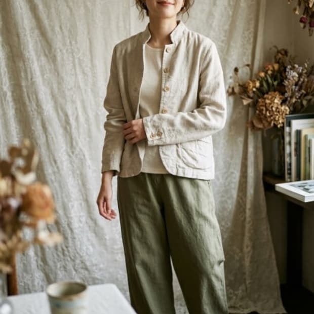 샹브르 드 님 프렌치 리넨 자켓