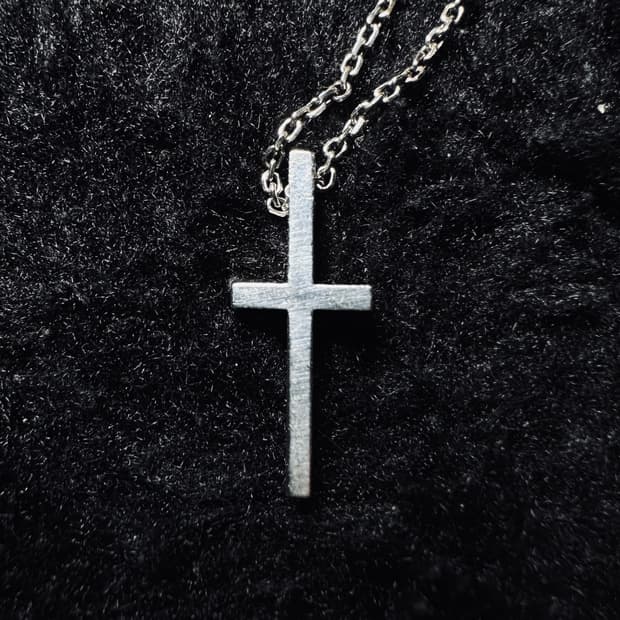 킹크로치 심플 크로스 목걸이 은십자가 목걸이