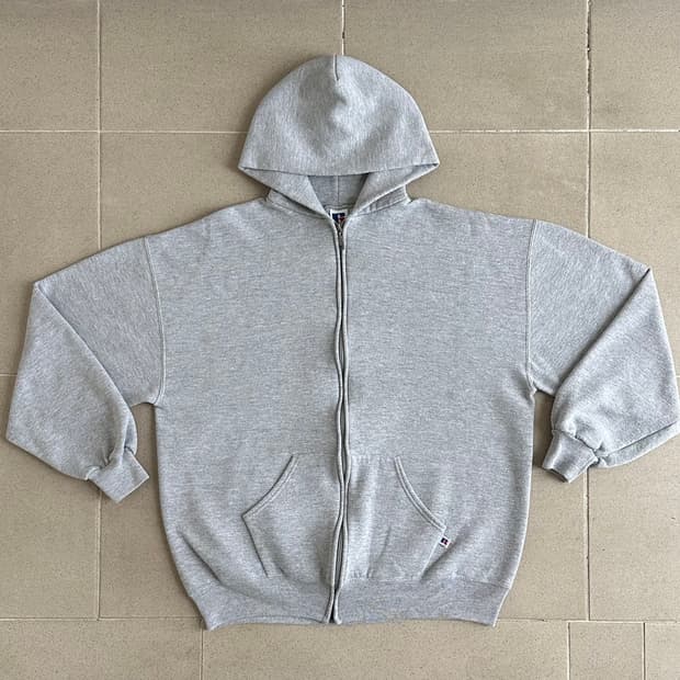 90s 빈티지 러셀 후드집업 그레이 XL USA