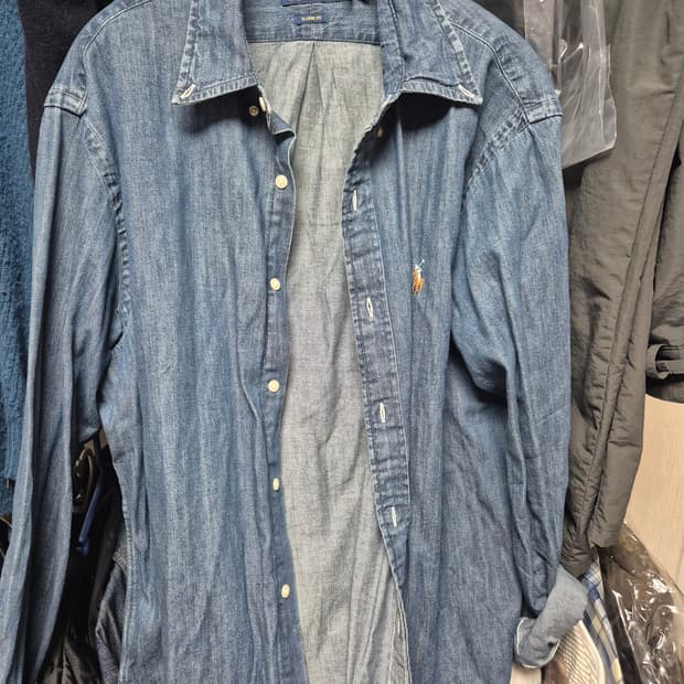 폴로 데님셔츠 클래식핏 L