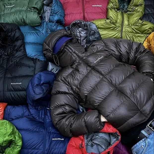 빈티지 재팬 몽벨 라이트 알파인 올리브 그린 경량패딩 800