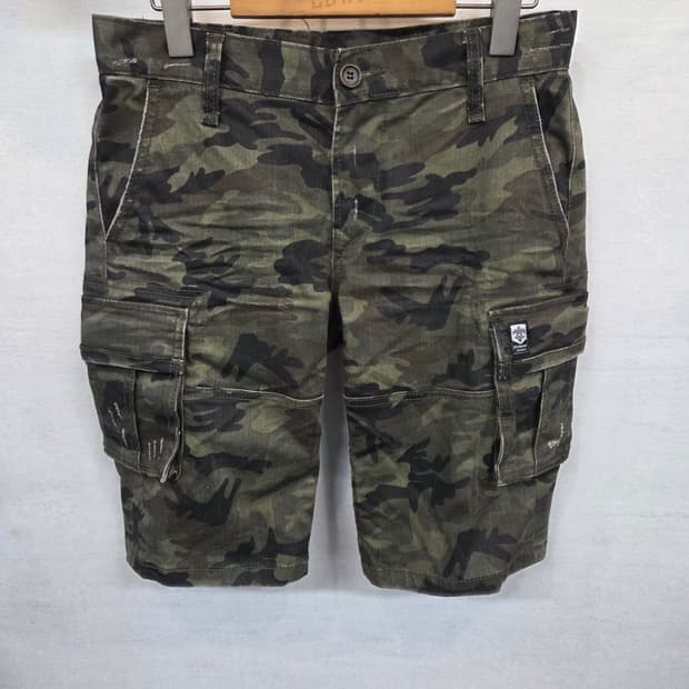 버커루 빈티지 카모 카고 반바지 28