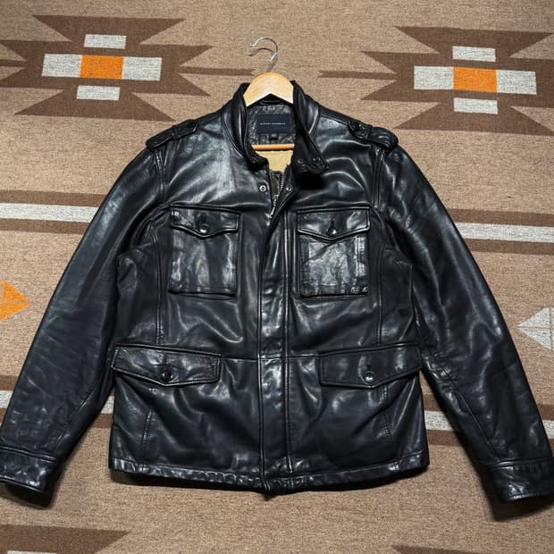 바나나리퍼블릭 헤비 램스킨 필드 자켓 L 105 양가죽