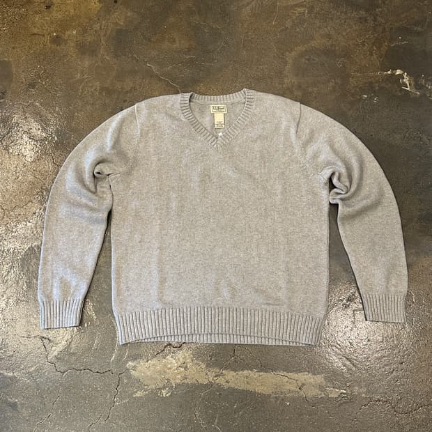 L.L.Bean 엘엘빈 브이넥 그레이 니트 L