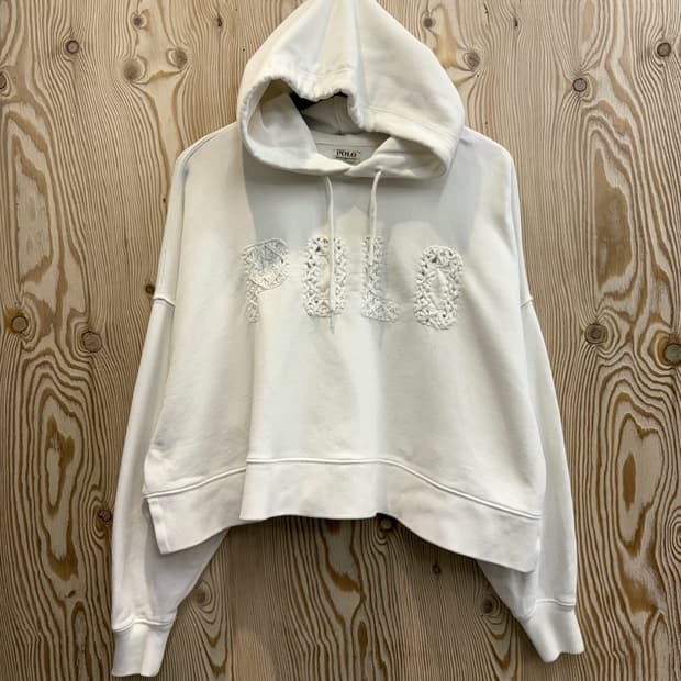 폴로 랄프로렌 니트로고 크롭 후드티