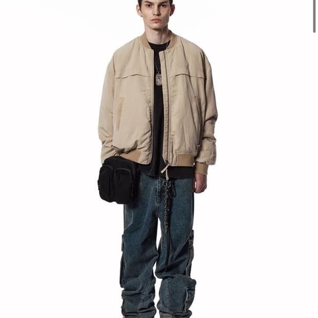 WASHED BOMBER JACKET (BEIGE)