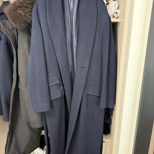 우영미 17FW 숄카라 로브코트 네이비 50