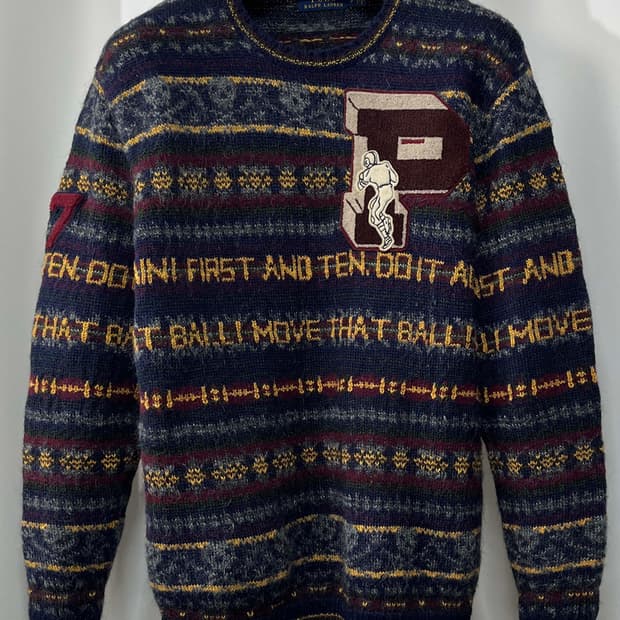 폴로 랄프로렌 페어아일 P풋볼 알파카 모헤어 니트 스웨터