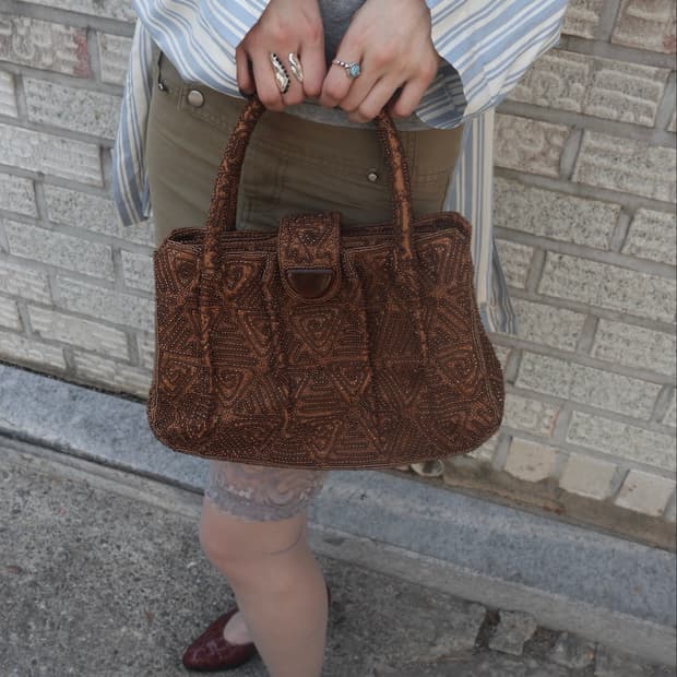 Beaded Tribal Pattern Handbag