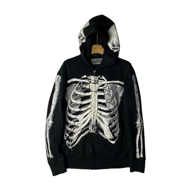 [Fine mess] 파인메스 펑크 스켈레톤 후드집업
