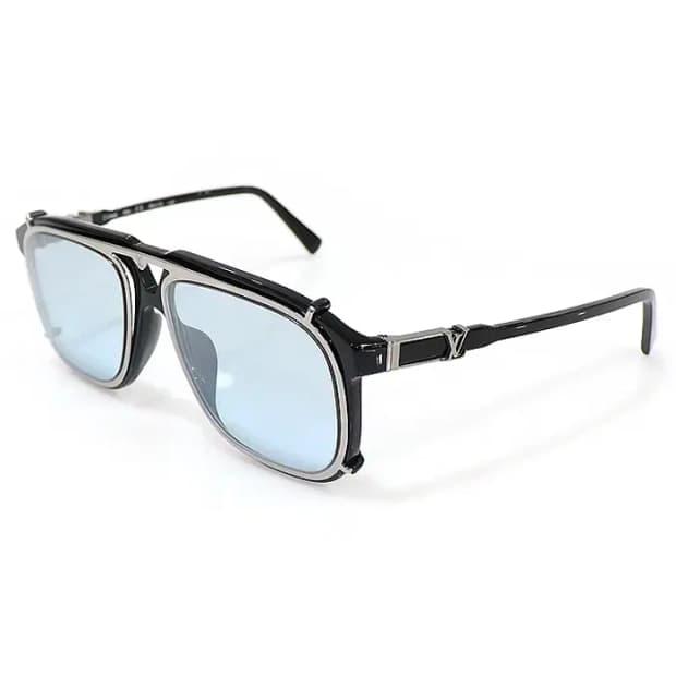루이비통 Z1086E 실버 LV 새터라이트 선 클립 남성 선글라스